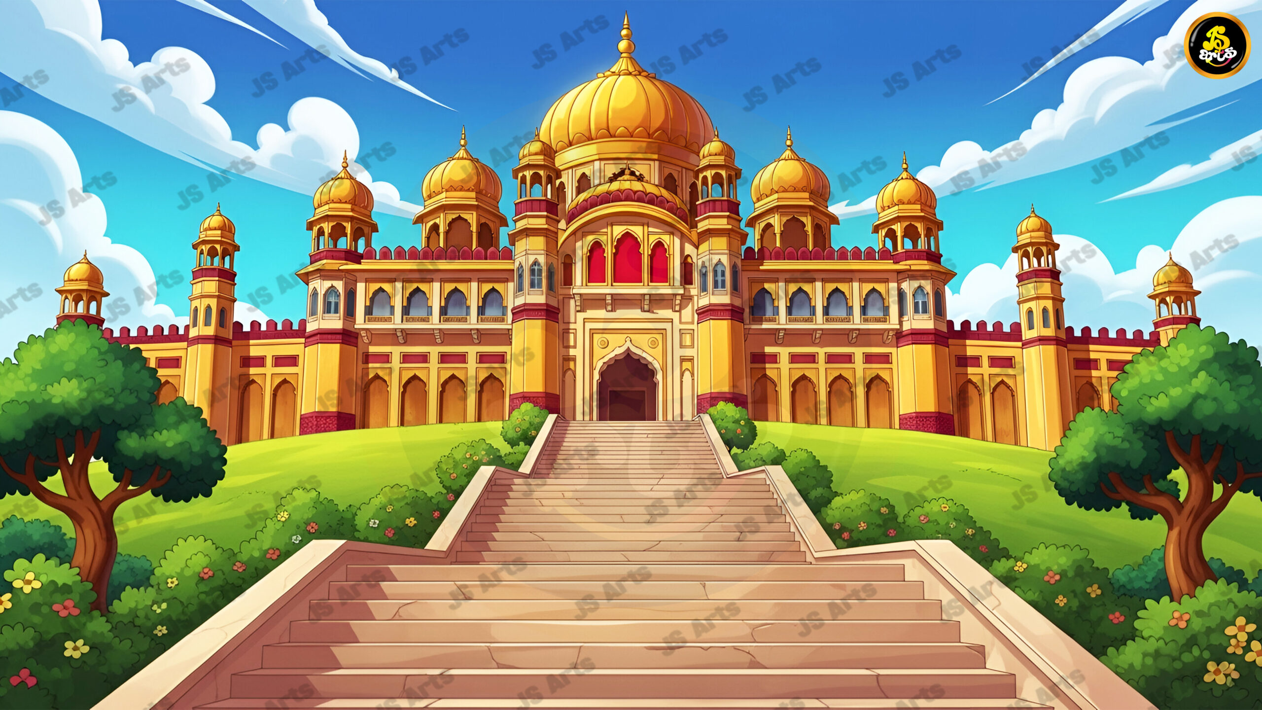 Rajmahal Cartoon Background (High Resolution) Photoshop Background